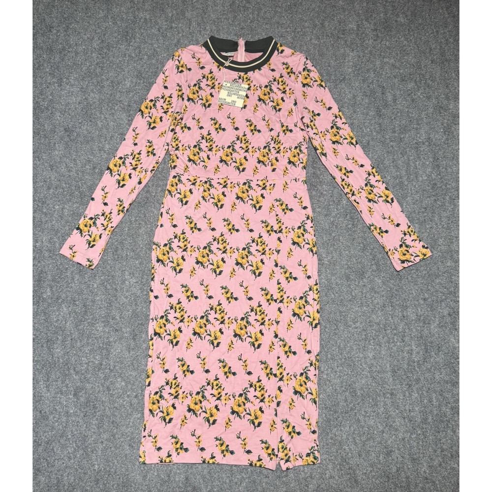 Baum Und Pferdgarten Jaiden Pink Floral Long Sleeve Midi Dress Women Small NWT